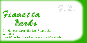 fiametta marks business card